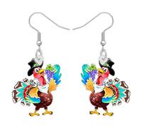 YINYA Thanksgiving Acrylic Fall Pumpkin Fruit Basket Turkey Earrings Dangle Chicken Animals Jewelry for Women Holiday Gifts Charms, M, Acrylic, No Gemstone