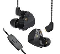 Yinyoo CCZ Melody 10mm Dual Magnetic Circuit In-Ear IEM Headphone, Earfins Design HiFi Deep Bass Earphone with 2PIN Detachable Cable for Audiophile(Black, with mic)