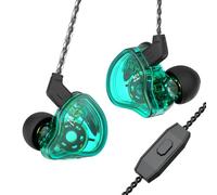 Yinyoo CCZ Melody 10mm Dual Magnetic Circuit In-Ear IEM Headphone, Earfins Design HiFi Deep Bass Earphone with 2PIN Detachable Cable for Audiophile(Green, with Mic)