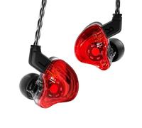Yinyoo CCZ Melody In-Ear-Monitors Hybrid 1BA 1DD HiFi Earphone, Deep Bass Lightweight In-Ear Earphone IEM with 4N OFC Cable for Musician/Drummer/Bassist (Red no mic)