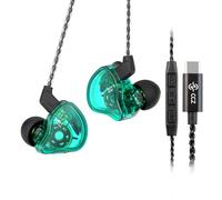 Yinyoo CCZ Melody USB-C In-Ear-Monitors Hybrid 1BA 1DD HiFi Earphone, Deep Bass Lightweight In-Ear Earphone IEM with 4N OFC Cable for Musician/Drummer/Bassist (Green, with mic USB-C)