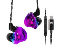 Yinyoo CCZ Melody USB-C In-Ear-Monitors Hybrid 1BA 1DD HiFi Earphone, Deep Bass Lightweight In-Ear Earphone IEM with 4N OFC Cable for Musician/Drummer/Bassist (Purple blue, with mic TYPE-C)