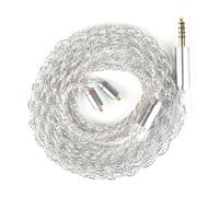Yinyoo KBEAR Glitter Earphone Cable, OCC Silver Hybrid IEM Cable, 120cm Long Headphone Extension Cords for Bsinger/Shu-reAONIC215/Wes-tone ProX20/X50(MMCX-Pins, 4.4mm Plug, Silver)