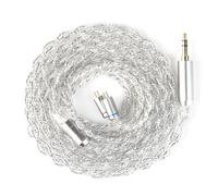 Yinyoo KBEAR Glitter IEM Earphones Cable, 120cm Long in Ear Monitor Cable, OCC Silver Hybrid Upgraded Earbuds Wire for 7-Hz Crinacle Zero/Moon-drop CHU II/ZST(2Pins, 3.5mm Plug, Silver)