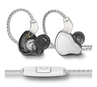 Yinyoo KBEAR KB2208 Wired Earbuds Headphones, Comfortable in-Ear Earphones with Microphone, Ergonomic Tips, Noise Cancelling with Detachable 3.5mm Cable for Music and Sport (Silver, With mic)