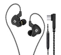 YINYOO KBEAR KS2 USB C Earbuds Headphones Hybrid 1BA 1DD Wired Earbuds Stereo Bass HiFi IEM Earphone Noise Cancelling High Resolution with Detachable Cable for Running Gaming Sport (with Mic, Black)