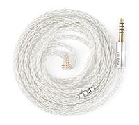 Yinyoo KBEAR QDC IEM Cable, 5N 8Core OFC Silver Plated Earphones Upgrade Cable, 120cm HiFi In Ear Monitors QDC Cable 4.4mm Jack Compatible with KZ AS16 PRO, AS10 PRO for Musicians and Audiophiles