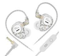 Yinyoo KZ Taurus Wired Earphones with Condenser Micre Hi-Fi Sound IEM Horizontal Dual Dynamic Drivers Gaming Earbuds with Detachable Cable Deep Bass for Audiophiles