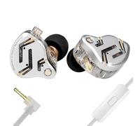Yinyoo KZ ZS12 PRO 2 in Ear Monitor Headphones, 5B 1DD 6 Hybrid Driver Gaming Earbuds Wired Earphones, HiFi Clarity Sound IEMs for Gaming Musicians Singer Audiophile (Silver with mic)
