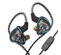 Yinyoo Wired Earbuds with Microphone, CCZ Warrior 3BA+1DD Hybrid HiFi in Ear Headphones, HD Calling Lightweight Noise Reduction Earphones Compatible with iPhone iPad Android (Blue, With mic)