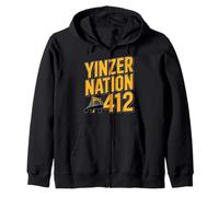 Yinzer Nation 412 Pittsburgh Steel City Pennsylvania Pride Zip Hoodie