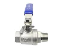 YINZHD 1/4" 3/8" 1/2" 3/4" 1" 2" BSPT Female to Male Ball Valve Controller 304 Stainless Steel(1-1/2")