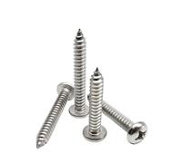 YINZHD 10/50pcs M1 .2 .4 .7 M2 M3 M4 M5 M6 Mini Small 304 Stainless Steel Cross Pan Round Head Self Tapping Wood Screw(5mm,M1.7 50pcs)