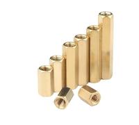 YINZHD 10pcs/lot Hex Female To M2 .5 M3 M4 M5 Brass Standoff Spacer Hexagonal Stud Hollow Pillars Screw(27mm x10pcs,M3)