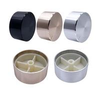 YINZHD 1Pcs 48 * 22 * 6mm Shaft High-end Aluminum Alloy Rotary Electronic Control Potentiometer Knob Volume 48x22mm(Knurled Shaft Silve)