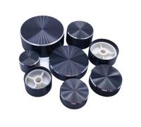 YINZHD 1pcs Black Aluminum Alloy Potentiometer Knob Cap Encoder Volume Control Audio For 6mm Knurled Shaft(25X13mm (DH))