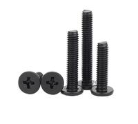 YINZHD 5/10/20/50pcs CM Black 304 Stainless Steel Laptop Screws M1.6 M2 M2.5 M3 M4 M5 M6 Cross Ultra Thin Flat Wafer Head Bolt(10mm,M6 5pcs)