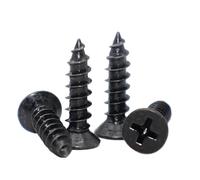 YINZHD 5-20x M2 .6 M3 M4 M5 M6 Small Black 304 Stainless Steel Mini Cross Flat Countsunk Head Self-tapping Screw PC Glasses(10mm,M3 (20pcs))