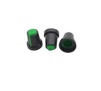 YINZHD 50Pcs/lot WH148 Potentiometer Switch Knob Cap Plastic 6mm Shaft Hole Handle 15x17mm Red/White/Blue/Green/Yellow/Orange(Green)