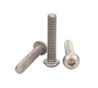 YINZHD 5Pcs M2 M2.5 M3 M4 M5 M6 TA2 Pure Titanium Gr2 Hexagon Hex Socket Head Button Allen Bolt Machine Screw Length 5-50mm ISO7380(40mm,M6)