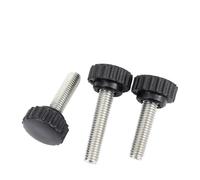 YINZHD M3 M4 M5 M6 M8 M10 304 Stainless Steel Knurled Nylon Plastic Round Head Handle Thumb Screw Bakelite Bolt Hand Screws(8MM_M5(HEAD 16MM)-10PCS)