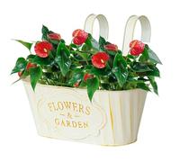 Yiohejy Balcony Planter - Outdoor Balcony Railing Planter | Hangable Houseplant Pots, Metal Window Flower Boxes for Outside Fence