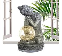 Yiohejy Buddha Statue Outdoor - Solar Waterproof Meditating Outdoor Buddha | Figurine Lights for Courtyard Backyard Meditation Patio Yoga Friends Offices Festival Family