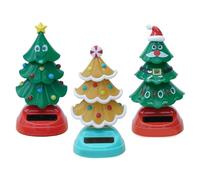 Yiohejy Christmas Tree Car Dashboard Toy, 3 Pieces Christmas Solar Powered Dancing Toy, Shaking Head Dashboard Tree Figures, For Desk, Windowsill, Car Decoration