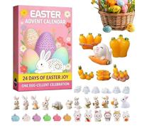 Yiohejy Easter Countdown Calendar | 24-Day Collectible Keepsake - Count Down Calendar Bunny Animal Ornaments | for Desk Shelf Dining Room Living Room Family Friends Adults Teens