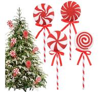 Yiohejy Large Lollipop for Christmas Tree,4X Classic Lollipop Tree Decoration for Christmas | Red and White Color Foam Seasonal Decor for School, Bedroom