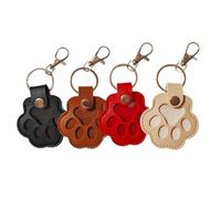 Yiohejy Leather Pet Memorial Keyring, Paw Keychains, 4pcs Cat Claw Shape Pet Hair Collector, Dog Hair Keepsake, Lightweight, For Bag Purse Key Holder, 2.56x2.36 Inches