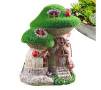 Yiohejy Solar Fairy House, Resin Cottage Statue, Solar LED Light Fairy House, Garden Ornaments Outdoors, For Patio Yard Lawn Courtyard, Porch Ornaments, Outdoor Decor