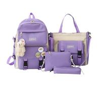 Yiohejy Toddler School Bag Set - Primary Schoolbag Backpack Set with Pencil Case, Sling Bag - Storage School for Laptop, Phones, Books