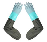 YIOIY Pond Gloves, Extra Long Drain Cleaning Gloves, Waterproof Sleeve Gloves, Full Arm Gloves for Men Women (Green, Flocking Lining)