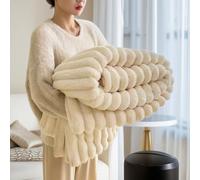 yiokeo Bunny Blanket for Women,Faux Rabbit Fur Throw Blanket for Couch,Soft Bunny Fluffy Fuzzy Warm Blankets,Fluffy Blankets,Soft Cozyblanket forcouch Chair Bed Sofa Living Room (White,47x79in)