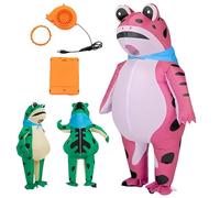 yiokeo Inflatable Frog Costume,Adult Funny Cute Inflatable Animal Costume with Air Pump,for Cosplay Party Halloween (Pink,L)