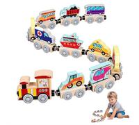 Yiokii 11 Magnetic Wooden Animal Digital Train Set for 1 2 3 Years Old, Montessori Education Sensory Toys for Toddlers Boys Girls, Wooden Animals Preschool Learning Toys Gifts