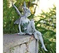 Yiokii 5.5 Inches Sitting Fairy Garden Statue, Outdoor Garden Fairy Statue Ornaments, Angel Sculpture Realistic Figurine Decor, Resin Craft Landscaping Yard Decoration Home Garden Decoration Outdoor