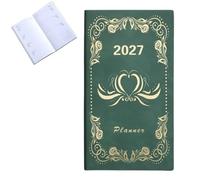 Yiokii A6 Weekly Monthly Planner, 2027 Pu Cover Notebook, Daily Schedule Business Budget Calendar Book Academic Student Travel Journal