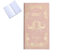 Yiokii A6 Weekly Monthly Planner, 2027 Pu Cover Notebook, Daily Schedule Business Budget Calendar Book Academic Student Travel Journal