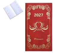 Yiokii A6 Weekly Monthly Planner, 2027 Pu Cover Notebook, Daily Schedule Business Budget Calendar Book Academic Student Travel Journal