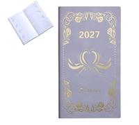 Yiokii A6 Weekly Monthly Planner, 2027 Pu Cover Notebook, Daily Schedule Business Budget Calendar Book Academic Student Travel Journal