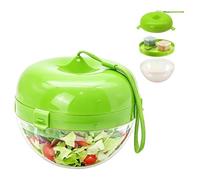 Yiokii Cute Apple Shaped Salad Storage Containers with Lids, Protable Fruit Veggie Salad Bowl with 2 Sauce Cups, Leakproof Food Storage Containers for Home/Camping/Picnic