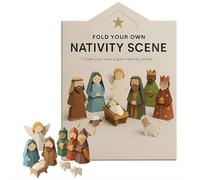 Yiokii DIY Paper Nativity Scene, Christmas Origami Set with Angel & Animal, Easy to Fold, Creative & Educational, Origami Kit for Beginners Perfect for Christmas Decorations, Family Activities