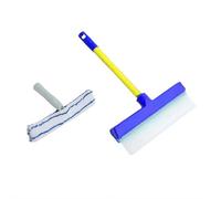 Yiokii Expandable Silicone Window Squeegee Kit, Glass Cleaning Tools with Silicone Squeegee & Microfiber Scrubber, Window Tool for Shower Glass Mirror Door Car