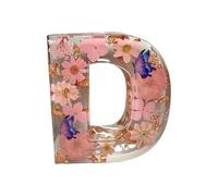 Yiokii Floral Resin Night Light, 4.7inch Pressed Flower Resin Letters with LED Light, DIY Handmade Custom Letter Decortions, Personalized Dry Flower Name Night Light for Women Girls Gift