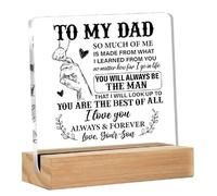 Yiokii Gifts To My Dad From Son, Dad Gifts From Son To My Dad Letter Pattern Acrylic, Father Gifts for Birthday Father's Day, To My Dad So Much Of Me Clear Acrylic Desk Decorative Sign for Home Decor