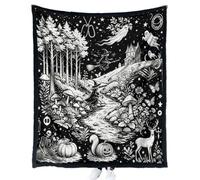 Yiokii Halloween DIY Coloring Blanket with Markers, 127x150 cm Color Your Own Blanket for Adults, Personalized Washable Cozy Blankets Kit for Halloween Home Decor