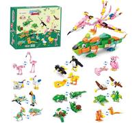Yiomxhi 12 Packs Building Blocks Toy for Party Favors, Transformable Animals Building Brick Blocks for Goodie Bag Stuffers, Classroom Prizes Birthday Gift for Kids Girls Boys, Ages 6+, Animal