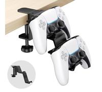 Yiomxhi Controller Holder Under Desk, Universal Controller Stand Compatible with Switch, PS5, PS4, Xbox Series, Headphone Headset Hanger Hook Gaming Accessories, Black